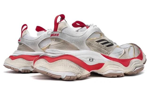 Balenciaga Cargo Sneaker in White/Red