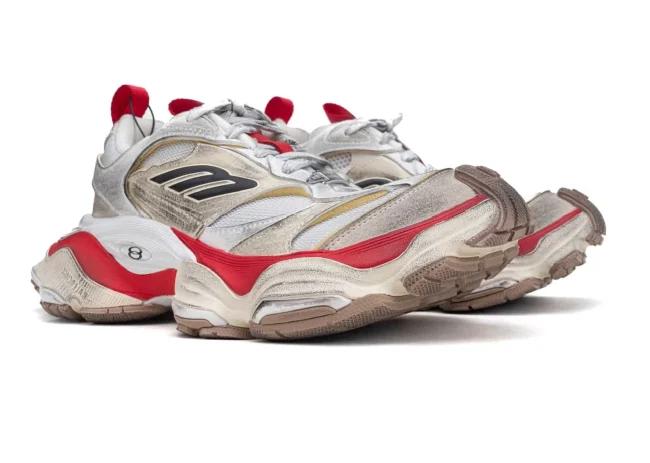 Balenciaga Cargo Sneaker in White/Red