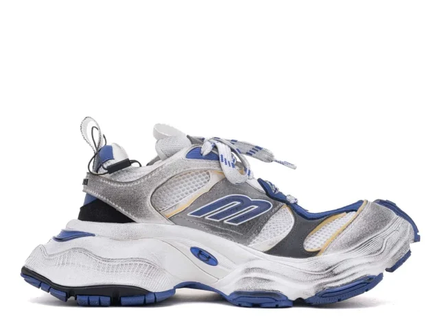 Balenciaga Cargo Sneaker in White/Blue