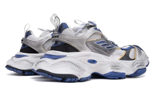 Balenciaga Cargo Sneaker in White/Blue