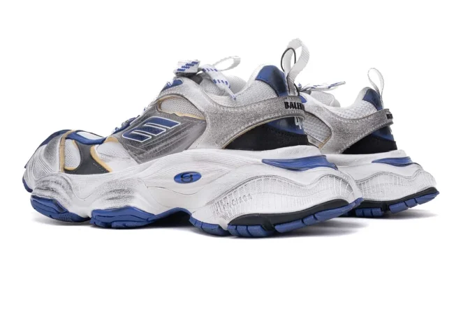 Balenciaga Cargo Sneaker in White/Blue