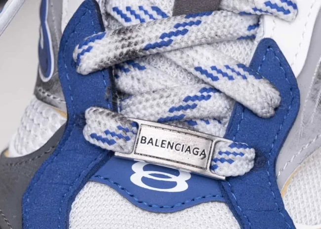 Balenciaga Cargo Sneaker in White/Blue
