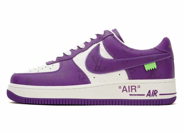LV Nike Air Force 1 Low By Virgil Abloh White Purple