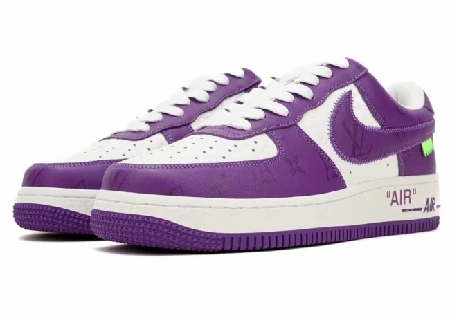 LV Nike Air Force 1 Low By Virgil Abloh White Purple
