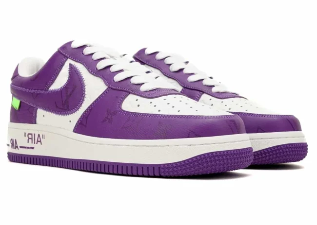 LV Nike Air Force 1 Low By Virgil Abloh White Purple