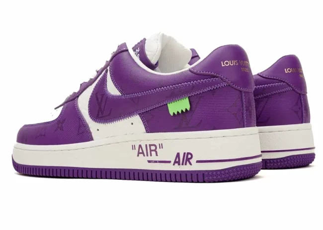 LV Nike Air Force 1 Low By Virgil Abloh White Purple