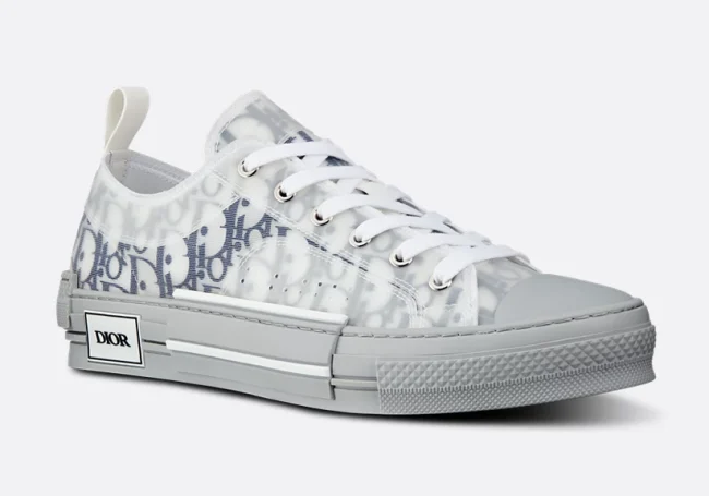 B23 League High-Top Sneaker White and Black Dior Oblique Canvas