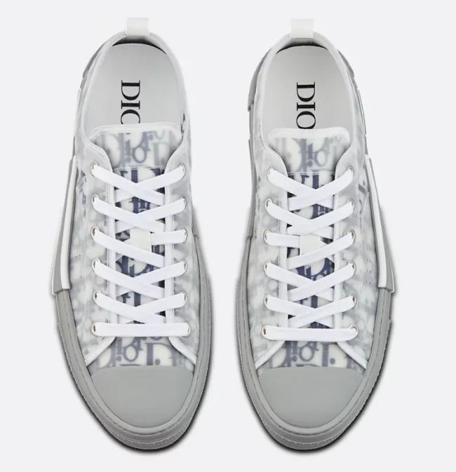 B23 League High-Top Sneaker White and Black Dior Oblique Canvas