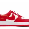 Untitled design (47) LV Nike Air Force 1 Low By Virgil Abloh White Red