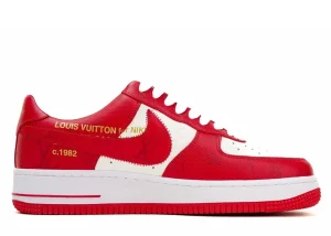 LV Nike Air Force 1 Low By Virgil Abloh White Red