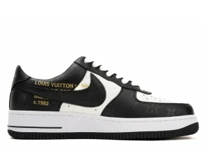 LV Nike Air Force 1 Low By Virgil Abloh Black White