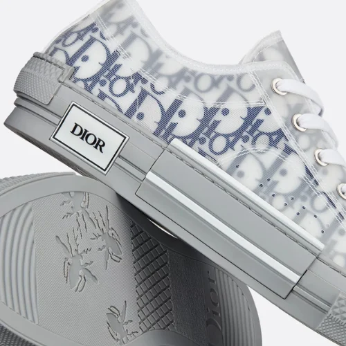 B23 League High-Top Sneaker White and Black Dior Oblique Canvas