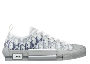 B23 League High-Top Sneaker White and Black Dior Oblique Canvas