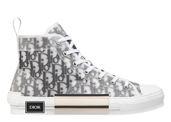 B23 League High-Top Sneaker White and Black Dior Oblique Canvas