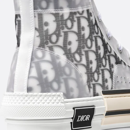 B23 League High-Top Sneaker White and Black Dior Oblique Canvas