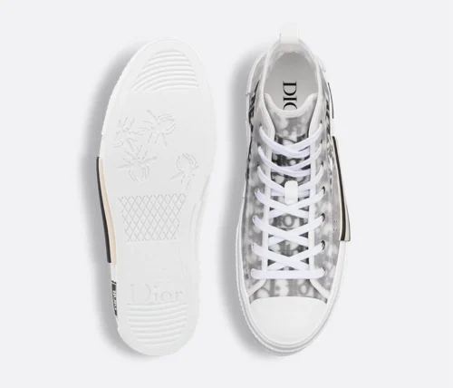 B23 League High-Top Sneaker White and Black Dior Oblique Canvas