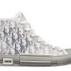 B23 League High-Top Sneaker White and Navy Blue Dior Oblique Canvas