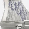 B23 League High-Top Sneaker White and Navy Blue Dior Oblique Canvas