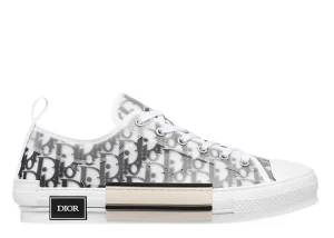 B23 League Low-Top Sneaker White and Black Dior Oblique Canvas